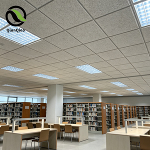 Dalles <span class=keywords><strong>de</strong></span> plafond acoustiques en <span class=keywords><strong>laine</strong></span> <span class=keywords><strong>de</strong></span> <span class=keywords><strong>bois</strong></span> QIANQIAO 600x600mm, panneaux <span class=keywords><strong>de</strong></span> plafond suspendu insonorisants, vente en gros pour bureaux et écoles - Product Image 3