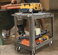 Carrito de Servicio Rodante de Plástico Resistente para Almacén o Garaje, de 3 Niveles, con Capacidad para 500 Libras, con Ruedas de 5 Pulgadas