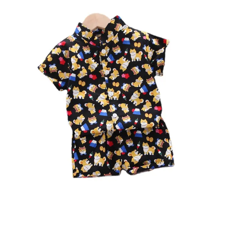 Children's clothing wholesale new boys summer short sleeve shirt suit beach fashion children baby summer two sets