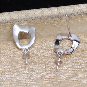 Support de boucles d'oreilles en argent S925 avec perle baroque, accessoire de mode personnalisé, polyvalent, élégant, composant de bijoux - Product Image 4