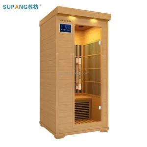 Supang Deluxe Single Far Infrared sauna Dry Steam sauna room treatment infrared sauna with red light therapy