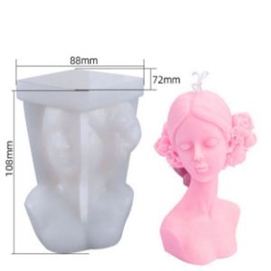 Moule en silicone pour résine et savon, motif Portrait de fille attachée aux yeux, pour la fabrication de bougies - Product Image 4