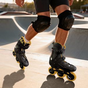 Patins à roulettes pour hommes 3 roues motrices 110 mm - Patinage urbain de vitesse avec roulements ABEC-9, support de cheville rigide, <span class=keywords><strong>frein</strong></span> en option - Product Image 6