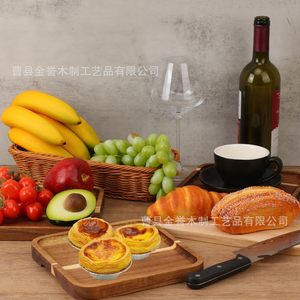Wooden <b>Trays</b> For <b>Tea</b> Fruit Cake Pizza Western Food Natural Color Serving <b>Tray</b> - Product Image 1
