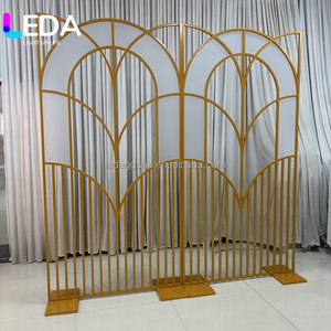 LEDA Factory Custom Gold <b>Arch</b> Metal Background Frame Stand For Wedding Event Party <b>Decoration</b> - Product Image 6