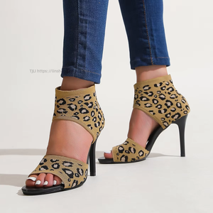 New Mid Heeled Women's <b>Shoes</b> Toe Sexy Comfortable and Super High Heels Slimming Fly Woven Slim Heel Fish Mouth Sandals - Product Image 5