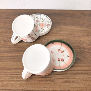 Set Tazza e Piattino in Ceramica da 270ml Dipinto a Mano con Motivi di Fragole e Fiori, Tazza da Caffè in Stile Pastorale Fresco per Tè del Pomeriggio - Product Image 4