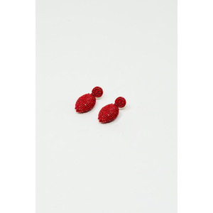 Orecchini con perline di forma ovale in rosso - Product Image 3