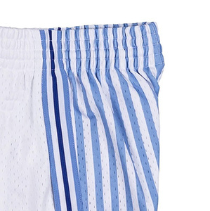 Shorts de basket-ball pour homme Healy, bleu et blanc rayés, taille élastique, respirant, en mesh, décontractés, avec impression latérale des Lakers - Product Image 3