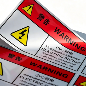 Etiquetas de seguridad personalizadas con impresión UV y símbolos de advertencia para uso industrial - Product Image 2