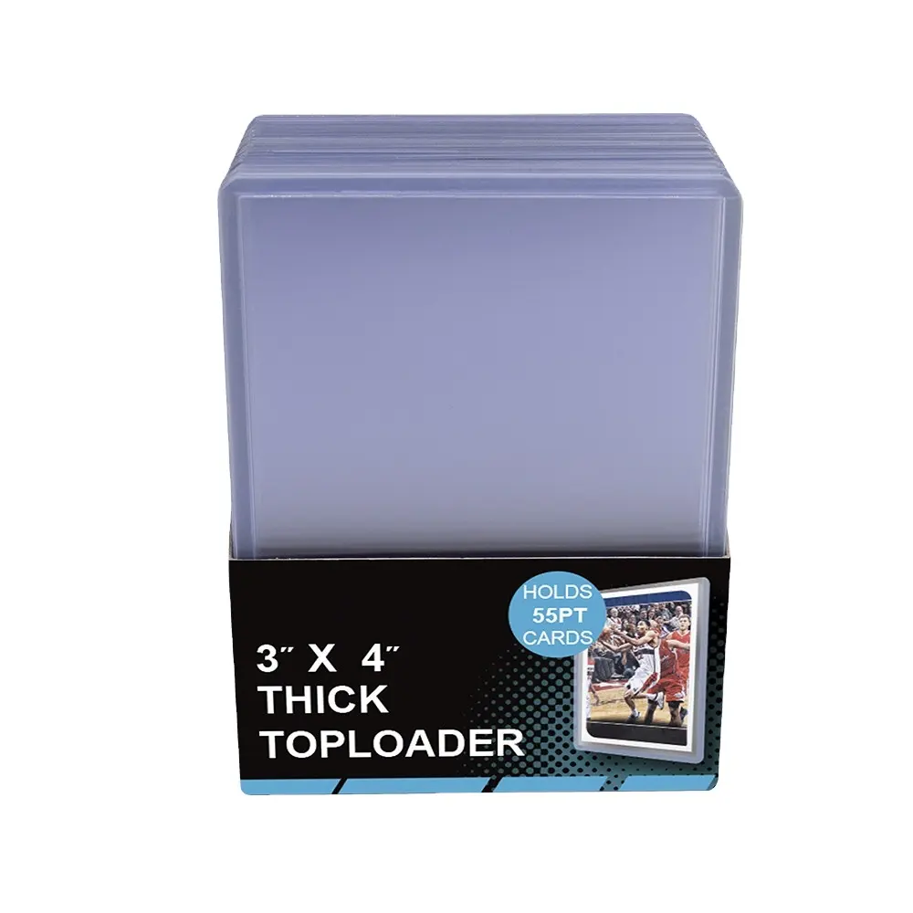 Hot thẻ bán hàng bảo vệ PVC thẻ thể thao chủ tay áo giao dịch Top loader 3 "x 4" 35pt thẻ toploaders