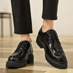 Chaussures Oxford <span class=keywords><strong>Derby</strong></span> en Cuir Véritable pour Hommes, Style Rétro Brogue, Rehaussantes, Idéales pour le Bureau et les Fêtes, Collection Automne - Product Image 4