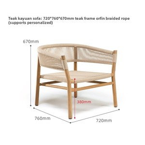 Katı tik ahşap kapı kombinasyon masa sandalyeler açık rustik tarzı sanat hasır balkon açık-hava Sunroom parkı için dayanıklı açık-hava - Product Image 4