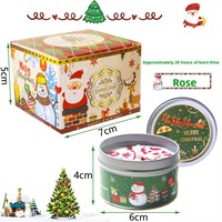Lilin Aromaterapi Beraroma Mawar, Lilin Kedelai Silinder Berbunga Kering, Ramah Lingkungan, Tahan Lama, Buatan Tangan, Impor - Natal