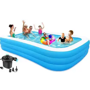 Sıcak satış çocuklar için yüzme havuzu şişme yüzme havuzu ile hava pompası 10 FT çocuklar ve yetişkinler için havuzları