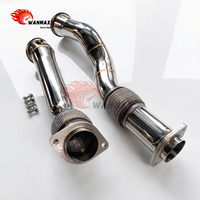 Premium TIG-Geschweißtes Poliertes Performance-Auto-Downpipe-Kit mit Klemmen Passend für BMW F97 X3M F98 X4M
