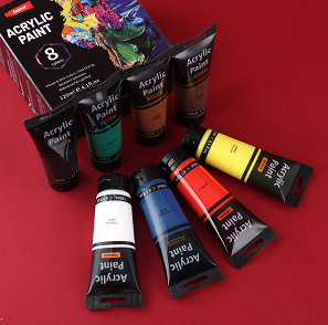 Ensemble de <span class=keywords><strong>peinture</strong></span> <span class=keywords><strong>acrylique</strong></span> premium 8 couleurs 120 ml, tubes de pigment riche de grande taille pour artistes débutants - Product Image 6