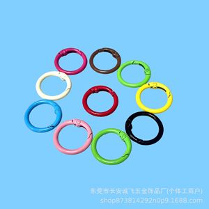 Zinc Alloy Round Keychain Spring Buckle Metal Pendant <b>Accessory</b> For DIY Craft Projects And <b>Key</b> <b>Rings</b> - Product Image 3