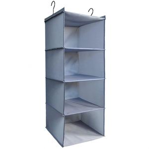 Hanging Closet Organizer and Storage 4-<b>Shelf</b> Foldable Hanging Wardrobe Storage <b>Shelves</b> Washable Oxford Cloth Fabric - Product Image 1