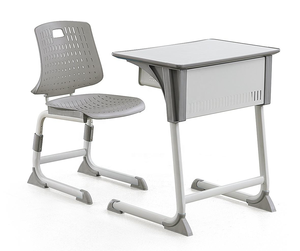 Ensemble de chaise et de bureau modulaires ergonomiques, modernes, durables, en plastique, réglables, écologiques, avec plateau en MFC, pour les meubles de classe scolaire - Product Image 5