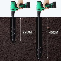 Set Mata Bor Logam Alat Berkebun Baja Batang Spiral untuk Menggali Tanah Longgar, Menanam Bunga dan Pohon, Alat Tanam