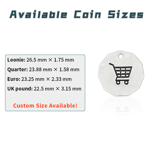 Échantillon disponible : Porte-clés jetons de chariot en métal pour Euro/Pound, réutilisables, pour supermarché, outil de crochetage de serrures - Product Image 2