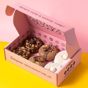 Groothandel Op Maat Luxe Roze Koekjesverpakking Food Grade Kartonnen Bakkerij Doos Mochi <span class=keywords><strong>Donut</strong></span> Cake Verpakking Dozen Met Verdelers - Product Image 2