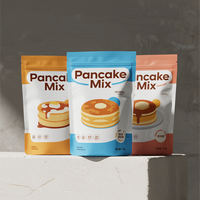 Sachets de mélange pour crêpes et gaufres pour supermarchés, sachets refermables à fermeture éclair, sachets debout en plastique, mélange de farine pour gâteaux, poudre à crêpes, emballage de sachets