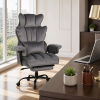 Chaise de bureau de direction ALINUNU à dossier haut avec logo couleur personnalisé, chaise de bureau robuste avec repose-pieds pour usage professionnel