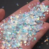 500g/Lot GA25 Model Payet PVC Longgar Menarik Seri Impian Bintang Hati Bunga Berbagai Bentuk untuk Set Dekorasi Pesta