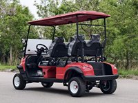 Voiturette de golf électrique 6 places certifiée CE, suspension rehaussée, roues tout-terrain, transport en zone fermée, performances d'élite