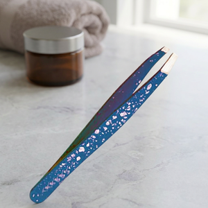 Pinzas de Precisión Profesionales Ligeras Personalizadas ASAP para Depilar Cejas, Herramientas de Acero Inoxidable para el Cuidado de las Cejas, Color Azul Moderno - Product Image 3