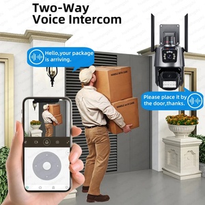 Caméra IP 8MP 4K WiFi de surveillance à double objectif et double écran, caméra PTZ avec alarme lumière rouge et bleue, caméra de sécurité CCTV Yoosee ICSEE Alexa - Product Image 4
