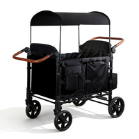 Vélo de montagne pliable avec poussette-remorque pour bébé, convertible assis/allongé, pour jumeaux, deuxième enfant, ou camping-car pour quatre personnes