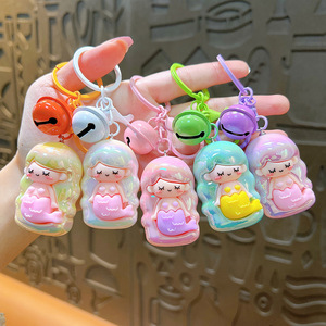 Yeni moda sanat Trendy lazer <span class=keywords><strong>Mermaid</strong></span> renkli anahtarlık sevimli akvaryum anahtarlık kadınlar için çanta takı karikatür - Product Image 1