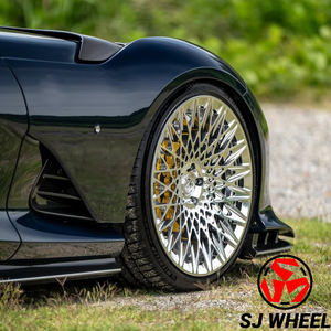 Jantes monobloc SJ Wheels chromées polies, forgées en alliage 6061-T6, design en maille, <span class=keywords><strong>18</strong></span>, 19, 20, 21 <span class=keywords><strong>pouces</strong></span>, 5x120/112/114.3 pour Ferrari Porsche - Product Image 4