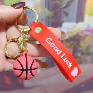 سلسلة مفاتيح إبداعية صديقة للبيئة قابلة للتخصيص على شكل كرة قدم أو كرة سلة أو كرة رجبي أو كرة تنس، زينة للحقائب وحلية للسيارات - Product Image 2