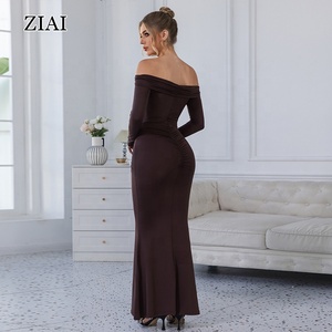 <span class=keywords><strong>Abito</strong></span> Aderente da Donna <span class=keywords><strong>Monospalla</strong></span> a Maniche Lunghe Plissettato Nuova Moda - Product Image 3
