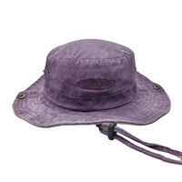 Sombrero de pescador de Vaquero de algodón vintage de gran tamaño OEM con cuerda de ala ancha gorra de caza de Safari Boonie personalizada para pescar