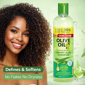 OEM ODM Organic Olive Oil Cream <b>Shampoo</b> Deep <b>Moisture</b> Restore Sulfate Free Natural Cleansing for Afro Curly Hair 480ml - Product Image 3