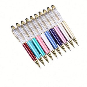 Empty Tube Diy Pens Marble <b>Glitter</b> Metal Ballpoint Pen With Plastic Crystal for Writing Compatible School Office Supply Gift - Product Image 1