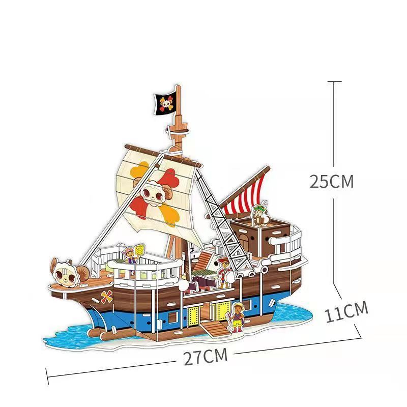 1 cartoon version of pirate ship