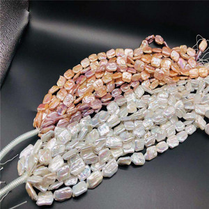 Perles carrées baroques d'eau douce Alien, accessoire pour collier DIY, couleur éblouissante, naturelles, en vrac, vente en gros exclusive pour l'exportation transfrontalière - Product Image 1