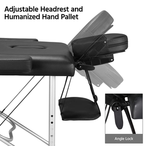 Fábrica de alta calidad portátil plegable tatuaje belleza masaje Mesa Spa aleación de aluminio tres pliegues cama portátil - Product Image 4