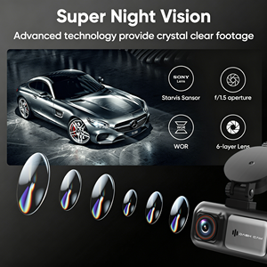 Caméra de tableau de bord double 4K+4K de haute qualité avec Wi-Fi intégré, écran 3,16 pouces, grand angle, GPS, capteur G, enregistrement en boucle et super condensateur pour voiture - Product Image 4