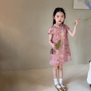 <span class=keywords><strong>Robe</strong></span> de <span class=keywords><strong>princesse</strong></span> exclusive style chinois Cheongsam en polyester/nylon coupe trapèze, motif papillon en poudre d'encre, pour petite <span class=keywords><strong>princesse</strong></span> de Jiangnan - Product Image 2