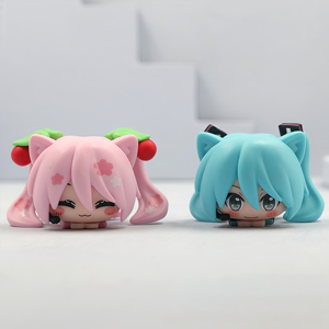 ฟิกเกอร์หูแมวชิบิมิคุ ขนาด 6.5 ซม. 6 ชิ้น=1 ชุด น่ารัก ซากุระมิคุ มินิ ของสะสม ของเล่นอนิเมะ ตกแต่งโต๊ะทำงาน ตกแต่งรถยนต์ ตกแต่งหน้าเค้ก - Product Image 3