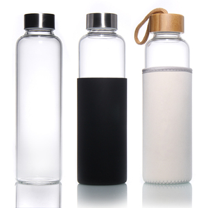 Elegante 360ml 500ml 750ml 1000ml Garrafa De Água De Vidro Com Tampa De Ouro Rosa Favorecido pela Female Bpa Free Customizável - Product Image 1