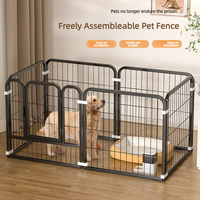 Clôture modulaire en fer pour animaux de compagnie, enclos pour chien, barrière intérieure réglable avec boutons-pression, pour chiens de petite, moyenne et grande taille, usage domestique
