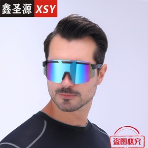 Cycling Goggles Black <b>Frame</b> PC Lens UV400 Anti Slip Outdoor Sports Travel Men's Unisex <b>Large</b> <b>Frame</b> Type 3 Sunshades - Product Image 4